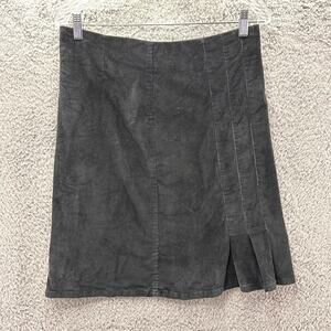 Tulle Anthropologie‎ Medium Black Skirt Corduroy Size Pleat Back Zip